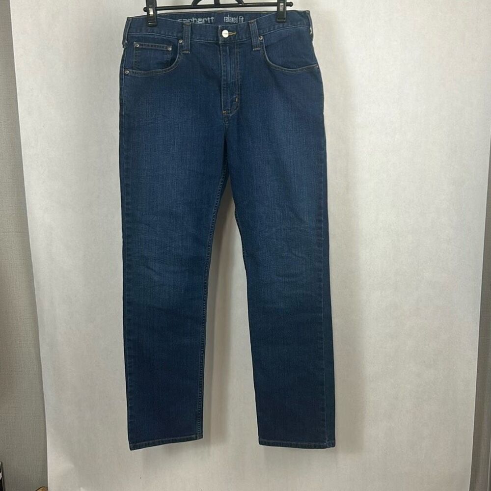 Carhartt Relaxed Fit Denim Jeans Mens Sz 34x32 Rugged Flex Straight Leg